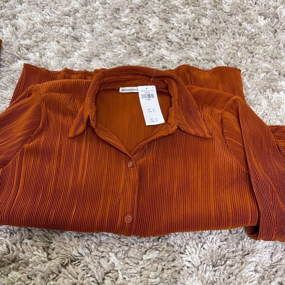 Abercrombie&Fitch Bronze Button Up Long Sleeve NWT Size XS #0446 - Picture 4 of 7
